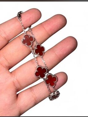 Red Clover 925 Silver plated Bracelet